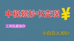 中视频抄书送软件批量制作，无门槛不拍摄，新手小白也能日入300+？