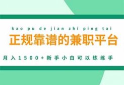 宅小职正规靠谱的兼职平台，无需任何门槛，月入1500+，新手小白可以练练手