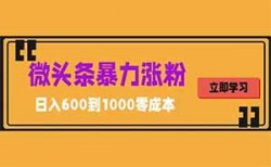 【项目拆解】微头条：涨粉快收益高，不投资操作简单，新手应该怎么玩？