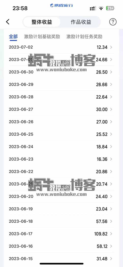 携程搬砖：每天15分钟，单号20-30可放大