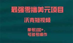 实测：看视频零撸美元，work短视频单号100+，可多号操作放大收益