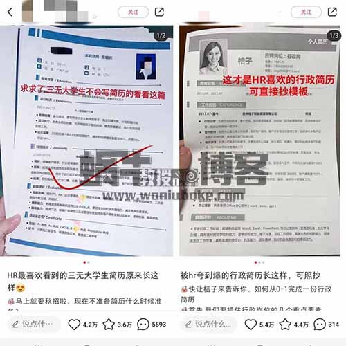 小红书简历模板项目，一单19.9，月入2w+，可长期操作