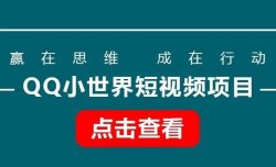 QQ小世界短视频项目，操作简单，人人都能操作
