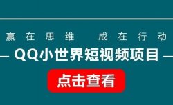 QQ小世界短视频项目，操作简单，人人都能操作