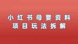 小红书母婴育儿资料项目，多种变现方式，长期可操作蓝海抓紧上车