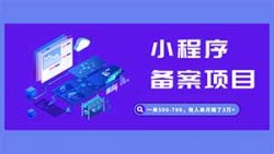 小程序备案项目，一单500-700，有人单月赚了3万+