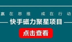 快手磁力聚星项目，人人都可做，单号日收益200+