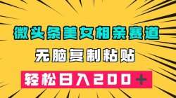 微头条冷门赛道，无脑复制粘贴，轻松月入200+