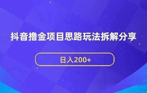 日入200+,适合宝妈操作的抖音撸金项目,思路玩法无私分享给你!