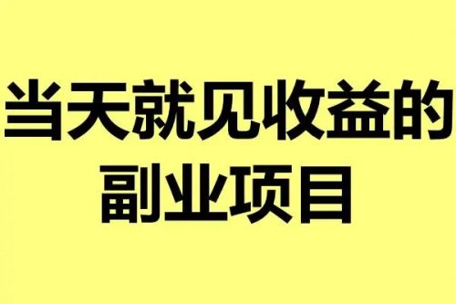 最快当天就有收益，不要求粉丝，最适合新手操作