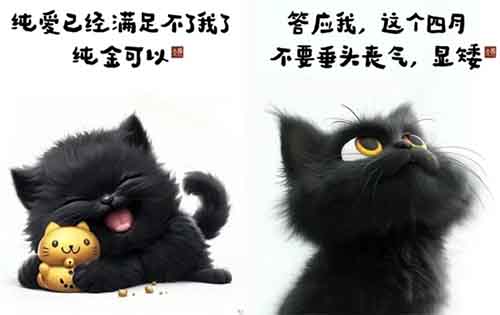 小红书冷门玩法：AI绘画小黑猫作品，暴涨3万粉