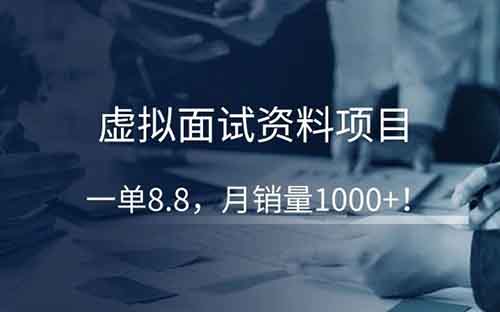 虚拟面试资料项目，一单8.8，月销量1000+！