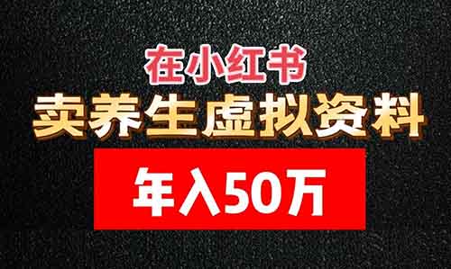 在小红书卖养生虚拟资料，年入50万