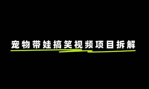AI宠物带娃搞笑视频项目,条条10W+点赞,保姆级玩法分享