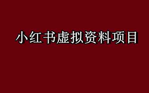 小红书虚拟资料项目,操作简单,日入500+(附详细教程)