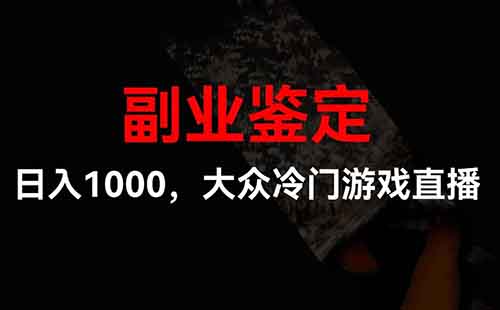 日入1000，大众冷门游戏直播