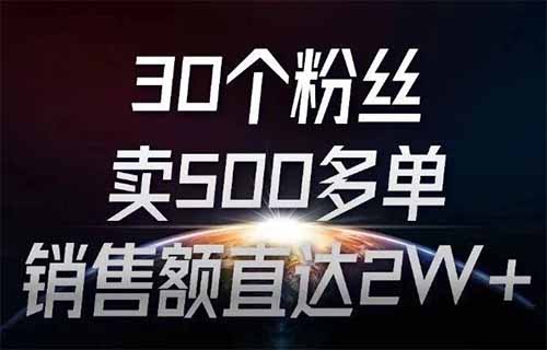 30个粉丝，卖500多单，销售额直达2W+
