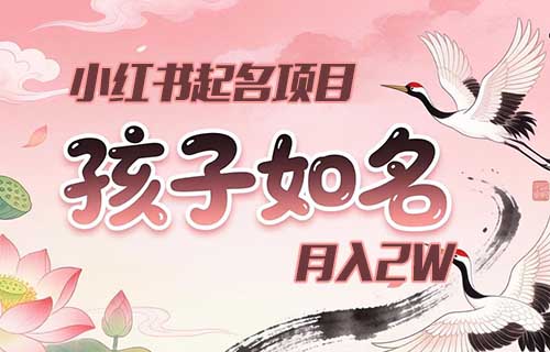 最新小红书起名项目，这个新玩法，有人已经月入2w+【保姆式教程】