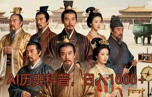 用AI做历史赛道变现，91条作品涨粉471万，单日变现1000+，全程傻瓜式操作，普通人也能上手